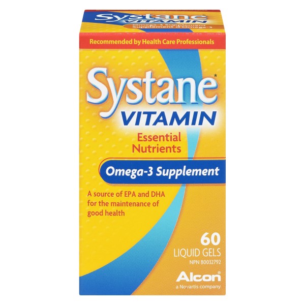 Systane Vitamin Omega-3 Supplement, 60 Liquid Gels