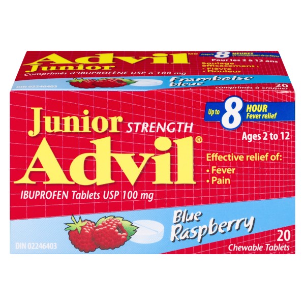 Advil Junior Strength, Blue Raspberry - 20 Chewable Tablets