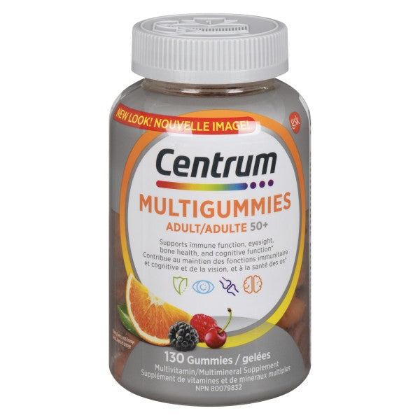 Centrum MultiGummies Multivitamin & Multimineral Supplement for Adults 50+, 130 Gummies