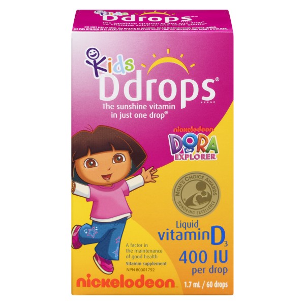 Ddrops Kids Liquid Vitamin D3 Dora, 60 Drops - 1.7 ml