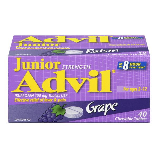 Advil Junior Strength, Grape - 40 Chewable Tablets