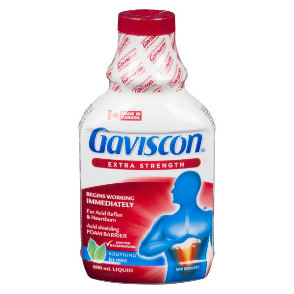 Gaviscon Extra Strength Acid Shielding Soothing Liquid, Icy Mint - 600ml