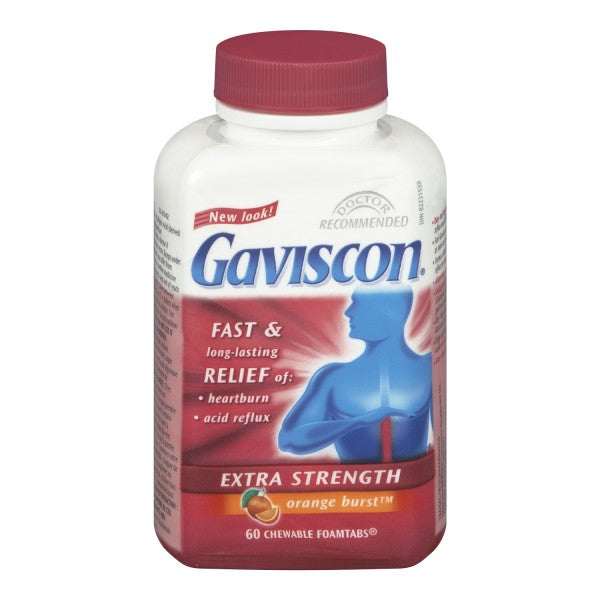 Gaviscon Extra Strength Tablets, Orange Burst - 60 Chewable Foamtabs