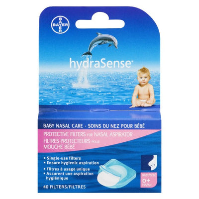 hydraSense Protective Filters for Nasal Aspirator Baby Nasal Care, 40 Filters
