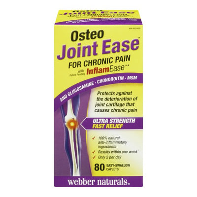 Webber Naturals Osteo Joint Ease for Chronic Pain, 80 Easy-Swallow Caplets