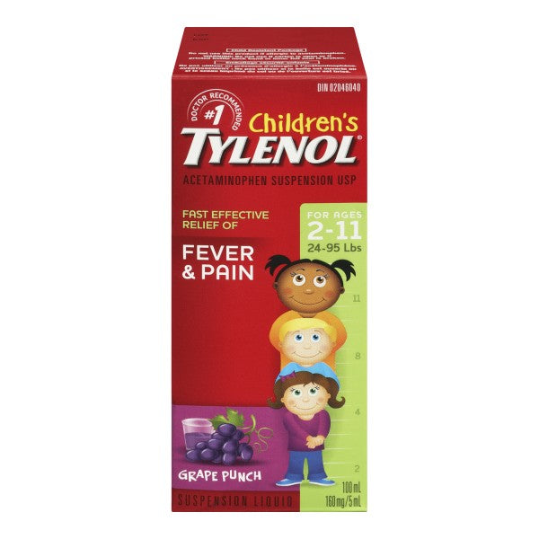 Tylenol Children's Liquid, Grape Punch - 100 ml