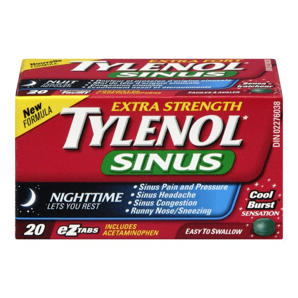 Tylenol Sinus Nighttime, Extra Strength - 20 eZtabs