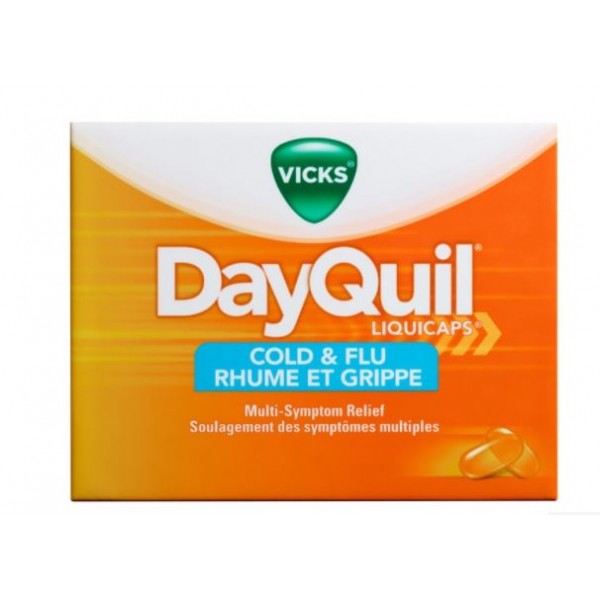 Vicks DayQuil Cold and Flu Multi Symptom Relief, 24 Liquid Capsules