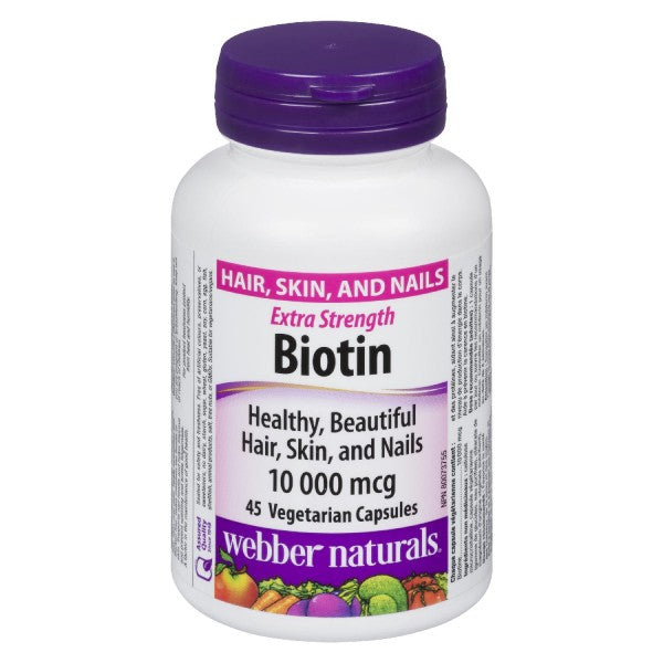 Webber Naturals Biotin Extra Strength, 45 Capsules