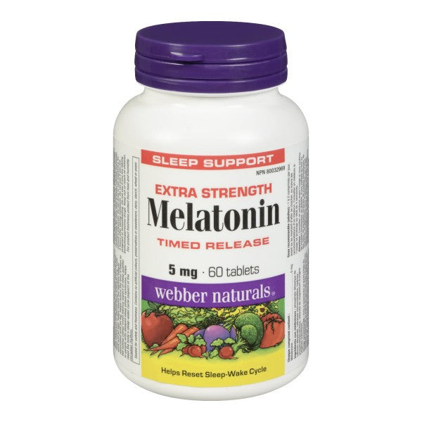 Webber Naturals Sleep Support Extra Strength Melatonin 5mg, 60 Tablets