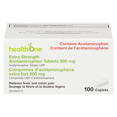 health One Extra Strength Acetaminophen, 100 Tablets