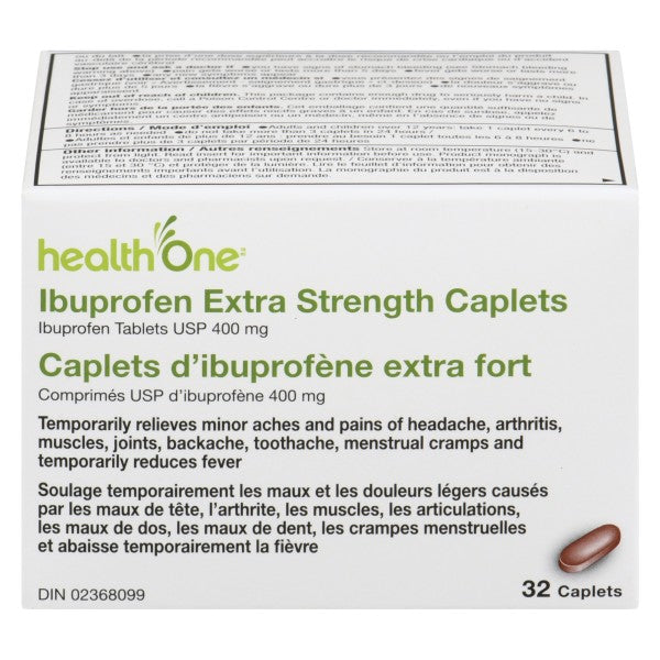 health One Ibuprofen Extra Strength, 400 mg - 32 Caplets
