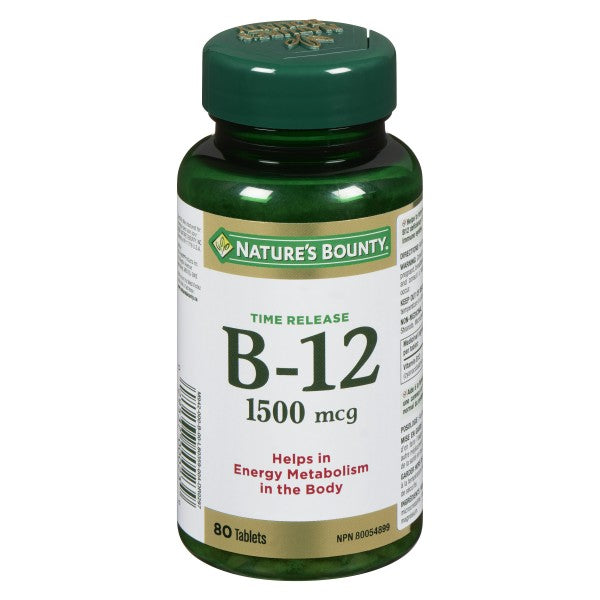 Nature's Bounty Vitamin B-12 , 1500mcg - 80 Tablets
