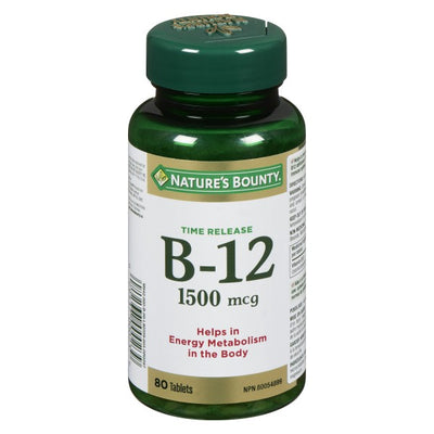 Nature's Bounty Vitamin B-12 , 1500mcg - 80 Tablets
