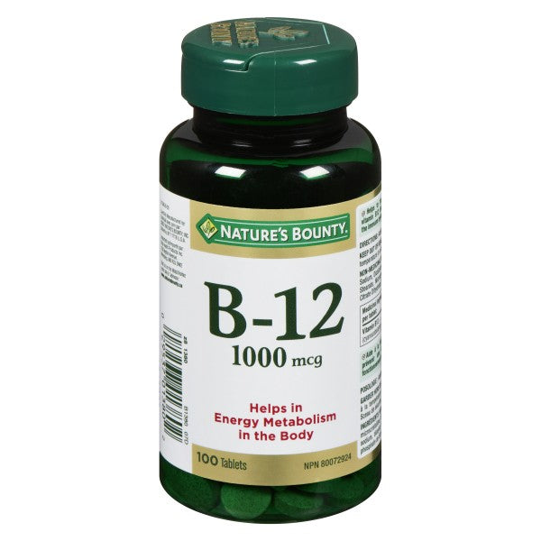 Nature's Bounty Vitamin B-12, 1000mcg - 100 Coated Tablets