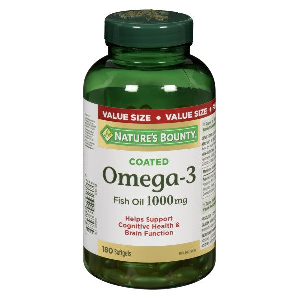Nature's Bounty Omega-3, 1000mg - 180 Softgels