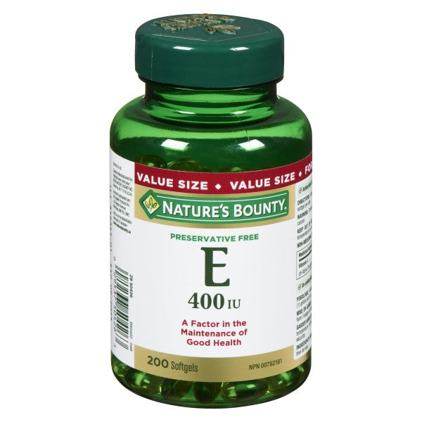 Nature's Bounty Vitamin E, 400IU - 200 Softgels