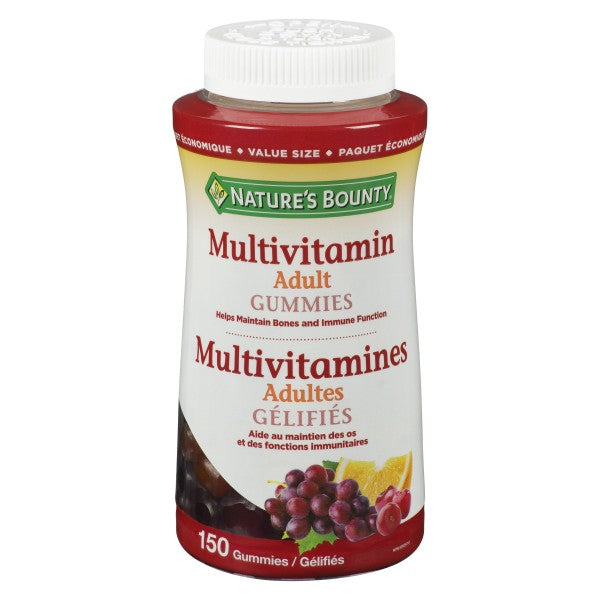 Nature's Bounty Adult Multi, Orange, Cherry & Grape - 150 Gummies