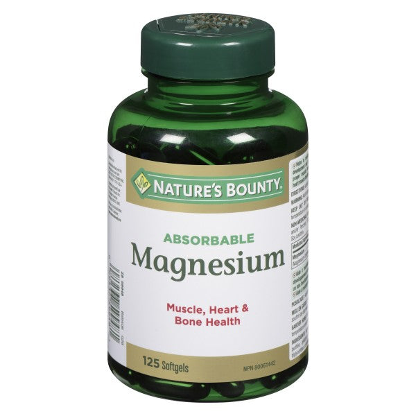 Nature's Bounty Absorbable Magnesium, 125 Softgels