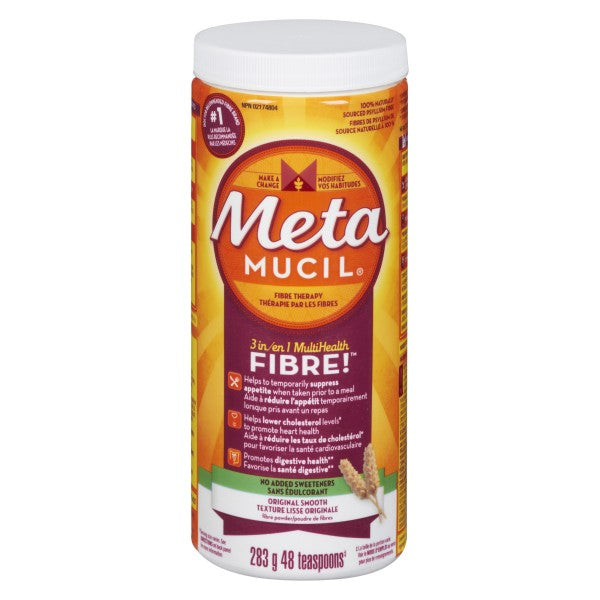 Metamucil 3 in 1 MultiHealth Fibre, Original Smooth Texture Powder Unflavoured - 48 Doses