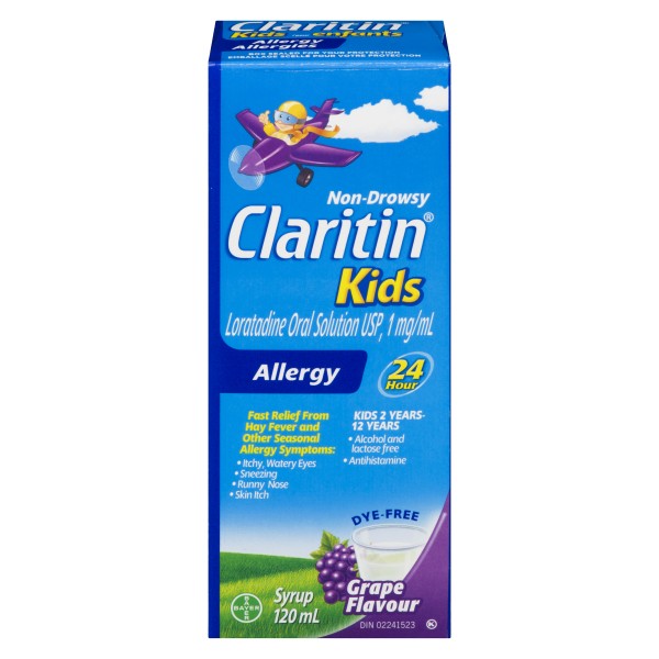 Claritin Kids Allergy 24-Hour, Grape - 120 ml