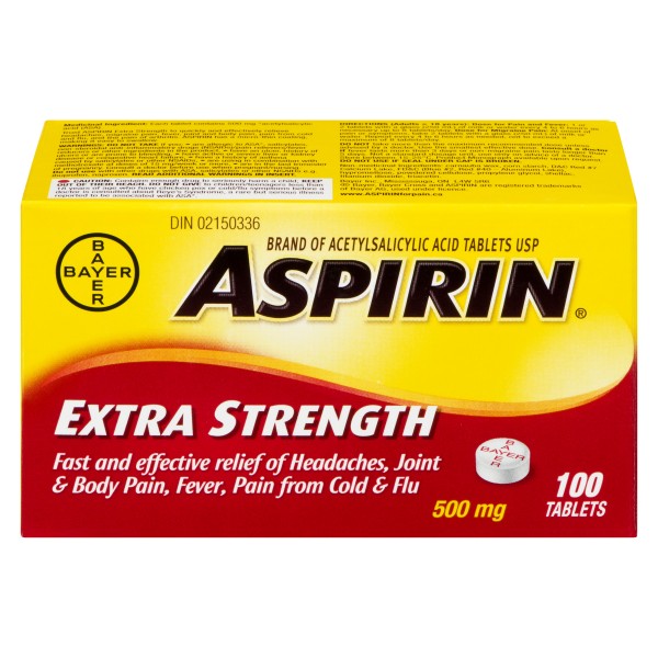 Aspirin Extra Strength, 100 Tablets