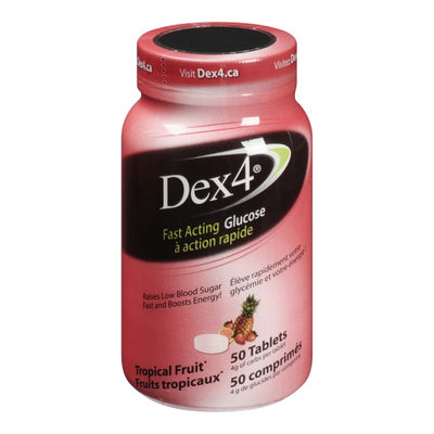 Dex4 Fast Acting Glucose Tropical Fruit, 50 Chewable Tablets