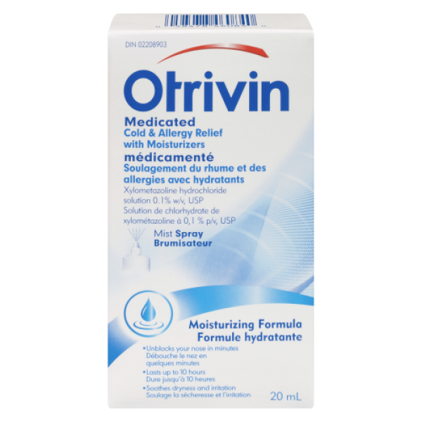 Otrivin Cold & Allergy Nasal Decongestant Spray, 20 ml
