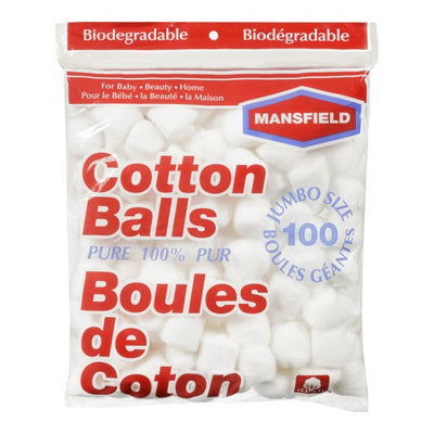 Mansfield Cotton Balls, 100 Jumbo Cotton Balls