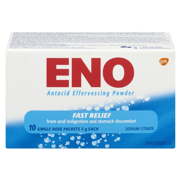ENO Antacid Effervescing Powder, 10 Single Dose Packets x 5 g