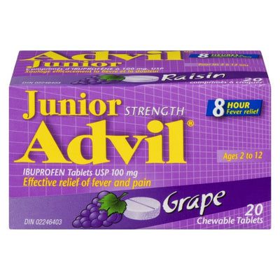 Advil Junior Strength, Grape - 20 Chewable Tablets
