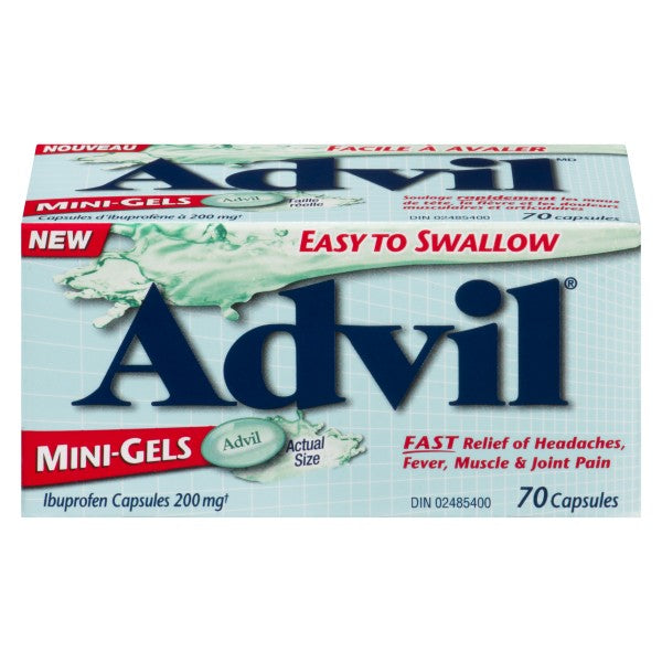 Advil Regular Strength Mini-Gels Ibuprofen Capsules, 70 Count