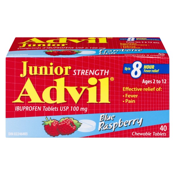 Advil Junior Strength, Blue Raspberry - 40 Chewable Tablets