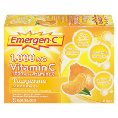 Emergen-C Vitamin & Mineral Supplement Tangerine, 30 Pack