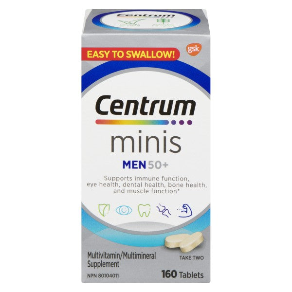 Centrum Multivitamin & Multimineral Supplement Minis for Men 50+, 160 Tablets