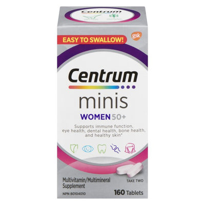 Centrum Multivitamin & Multimineral Supplement Minis for Women 50+, 160 Tablets
