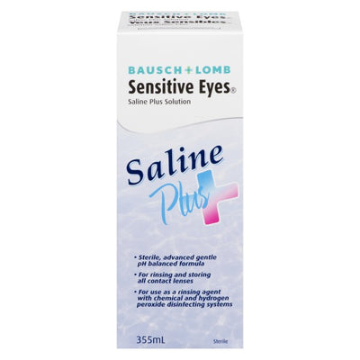 Bausch & Lomb Sensitive Eyes Saline Plus Solution, 355 ml