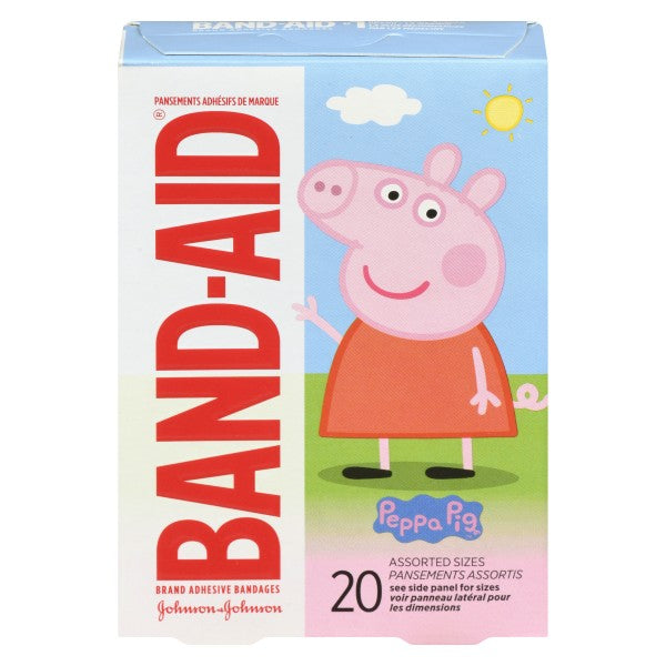 Band-Aid Adhesive Bandages Peppa Pig, 20 Assorted Sizes