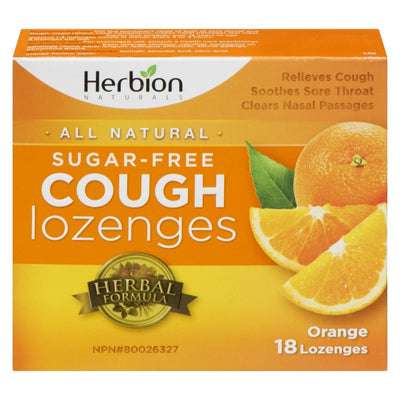 Herbion Naturals Sugar-Free Cough Lozenges, Orange - 18 Lozenges