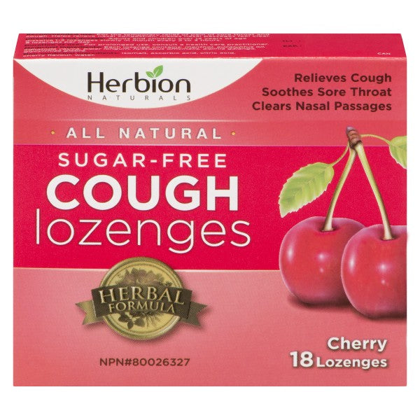 Herbion Naturals Sugar-Free Cough Lozenges, Cherry - 18 Lozenges