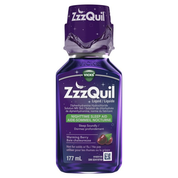Vicks ZzzQuil Nighttime Sleep Aid Liquid, Berry - 117 ml