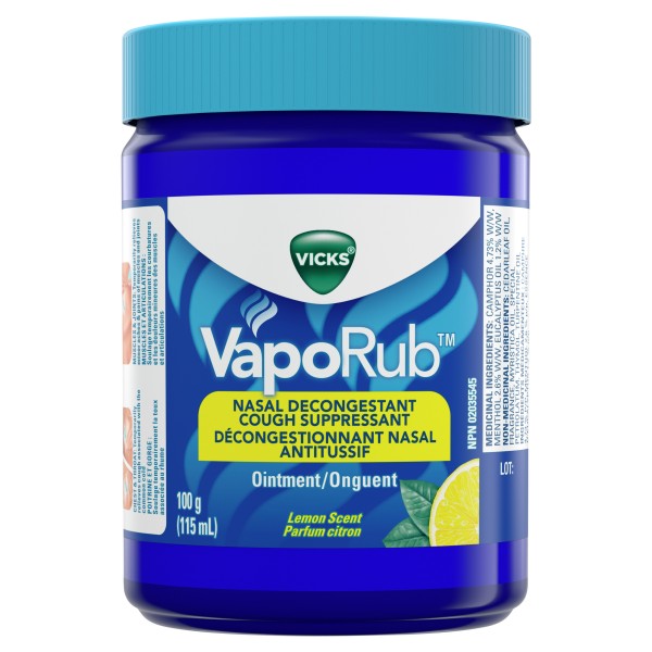 Vicks VapoRub Nasal Decongestant, Lemon - 100g