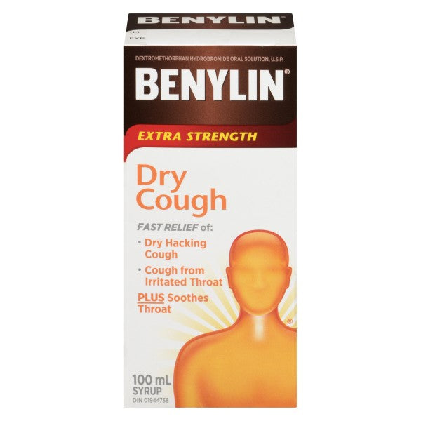 Benylin Dry Cough Syrup, Extra Strength - 100ml
