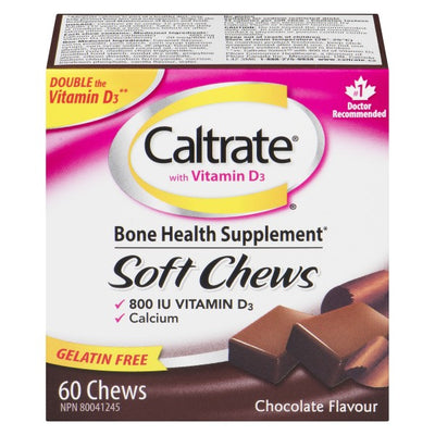 Caltrate with Vitamin D Soft Chews, Chocolate - 60 Tablets