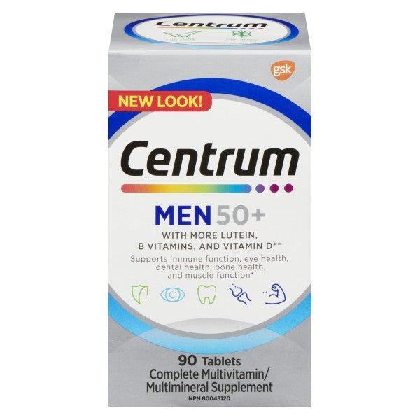 Centrum Complete Multivitamin & Multimineral Supplement for Men 50+, 90 Tablets