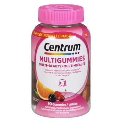 Centrum MultiGummies Multivitamin & Multimineral Supplement Multi+Beauty, 90 Gummies