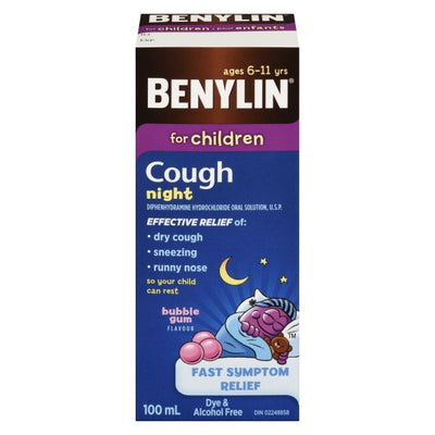 Benylin for Children Cough Night, Bubble Gum - 100ml