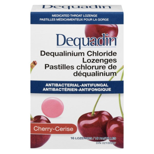 Dequadin Medicated Cherry Throat Lozenges, Cherry - 16 Lozenges