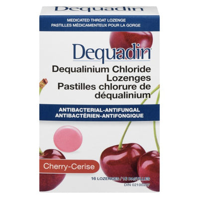 Dequadin Medicated Cherry Throat Lozenges, Cherry - 16 Lozenges