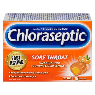 Chloraseptic Sore Throat Lozenges, Soothing Citrus - 18 Lozenges